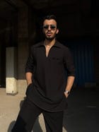 Black Classic Kurta Co-ord view 2