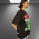 Introverts Oversized Black T-shirt view 3