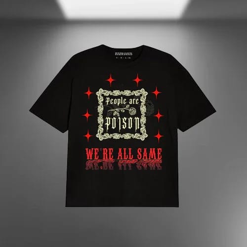 Inner Saints — People Are Poision Oversized Black T-shirt