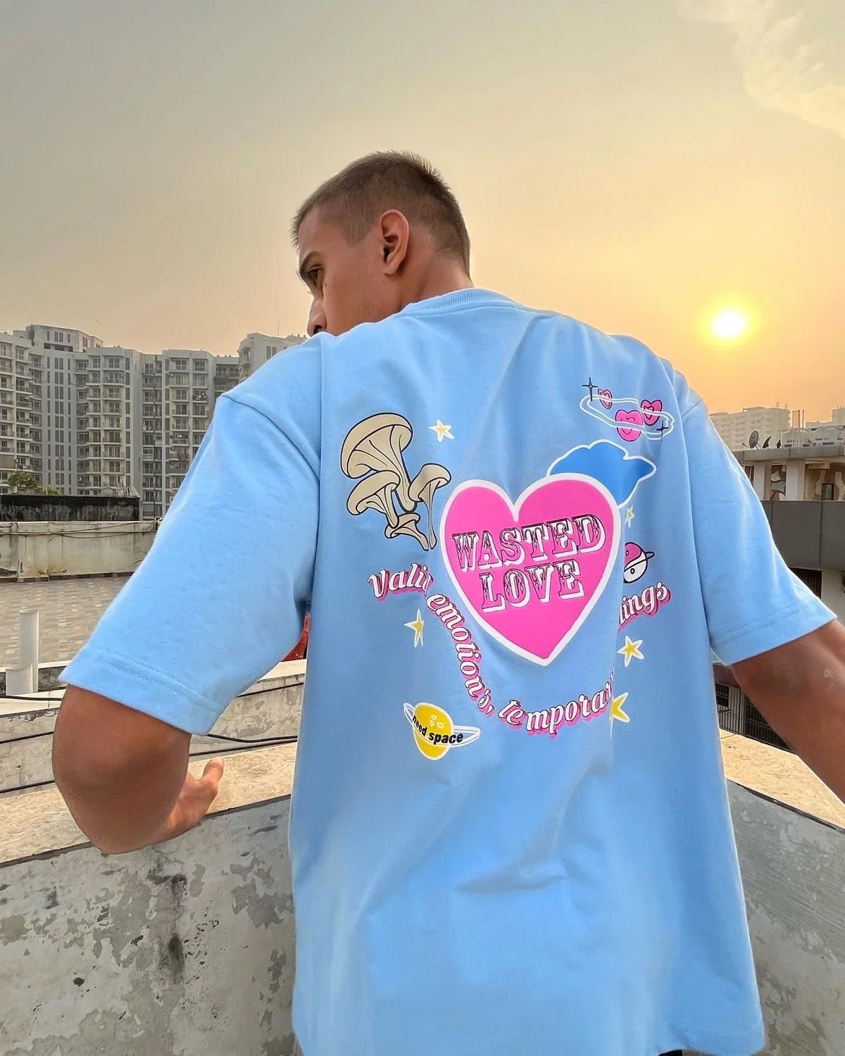 Wasted Love Light Blue Oversized Tshirt - image 1