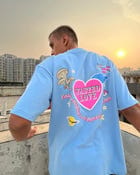 Wasted Love Light Blue Oversized Tshirt view 1