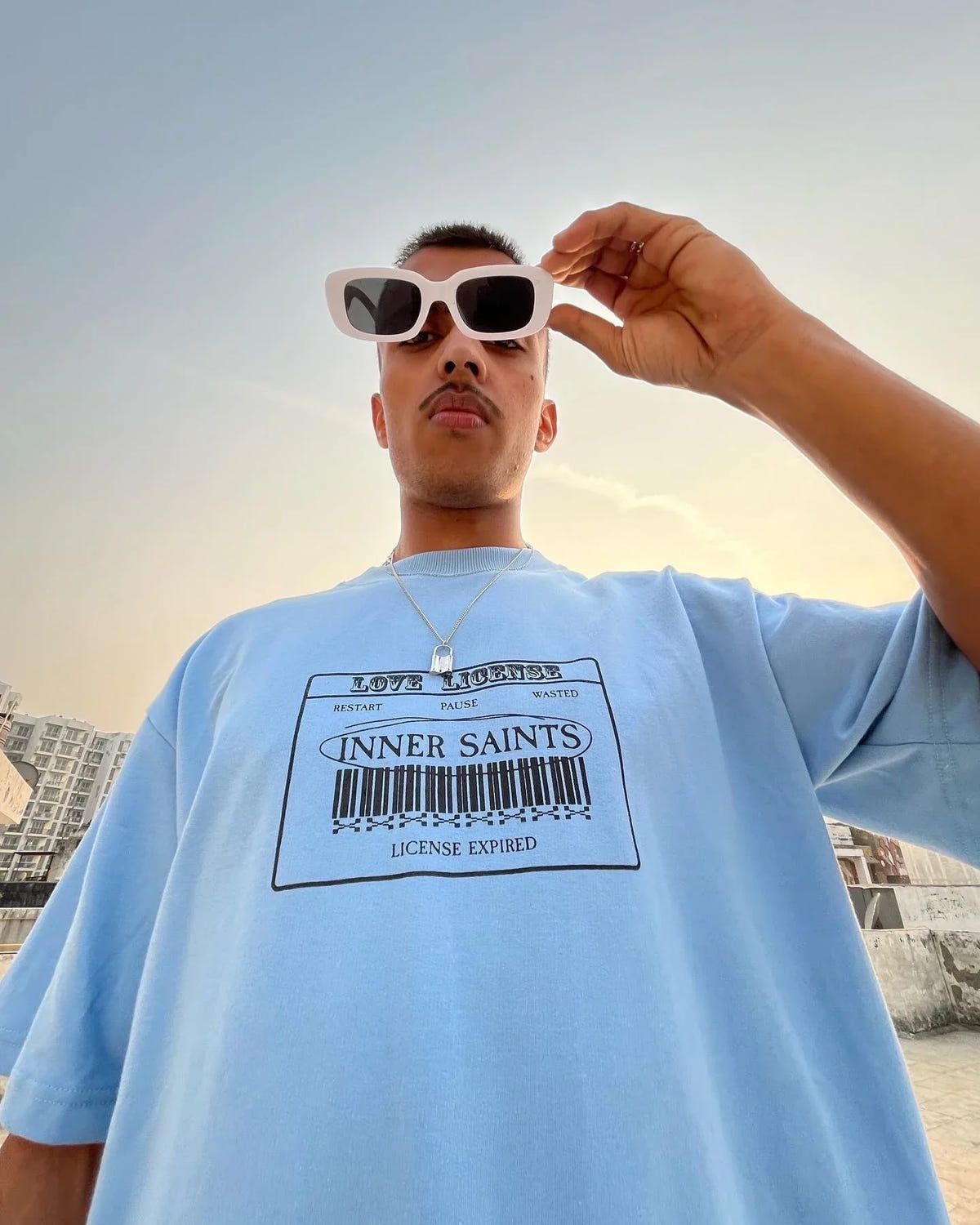 Wasted Love Light Blue Oversized Tshirt - image 3
