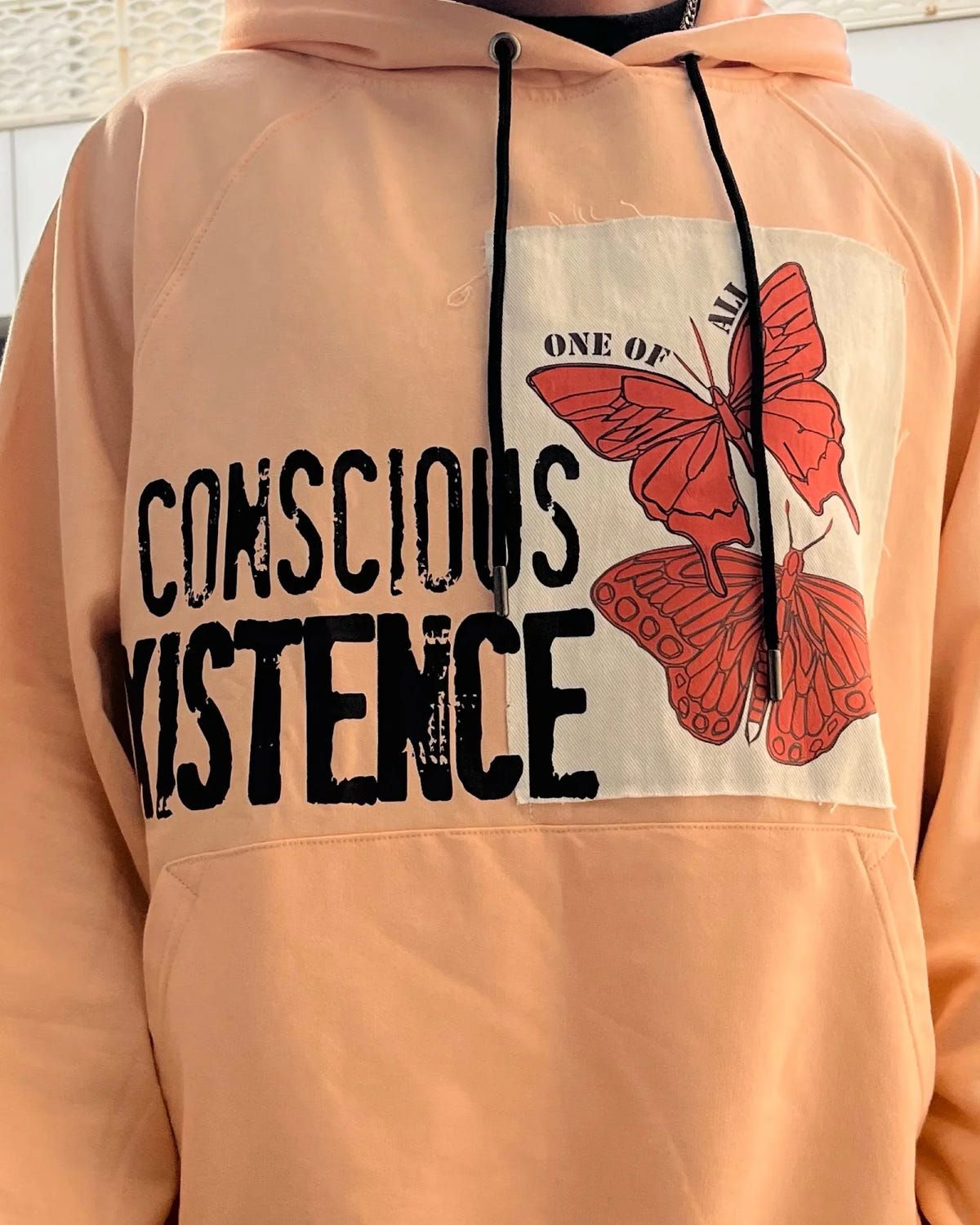 Conscious Existence Peach Oversized Hoodie - image 5