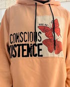 Conscious Existence Peach Oversized Hoodie view 5