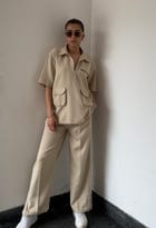 Beige Shirt & Pant Co-ord Set view 1