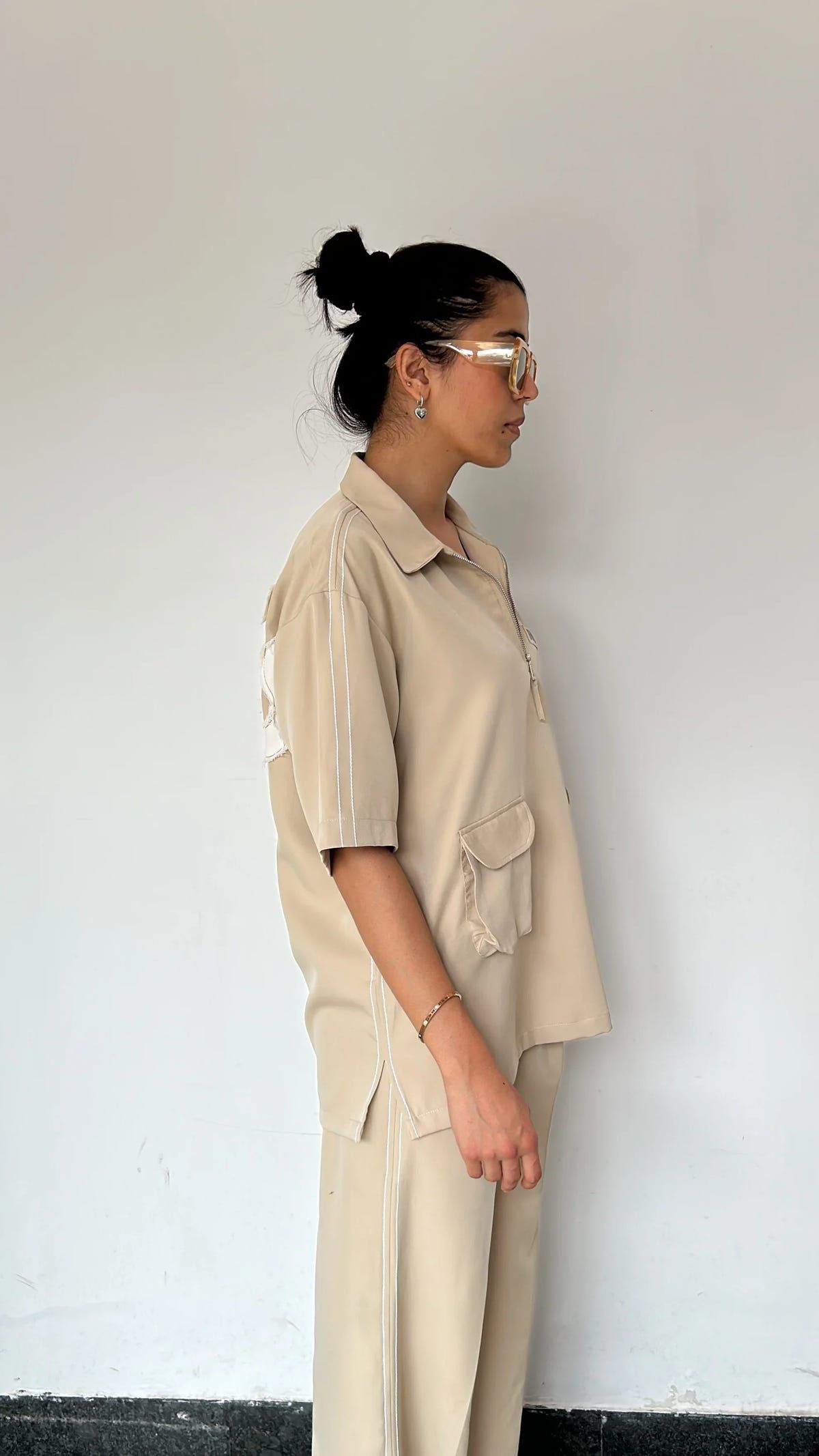 Beige Shirt & Pant Co-ord Set - image 2