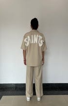 Beige Shirt & Pant Co-ord Set view 3