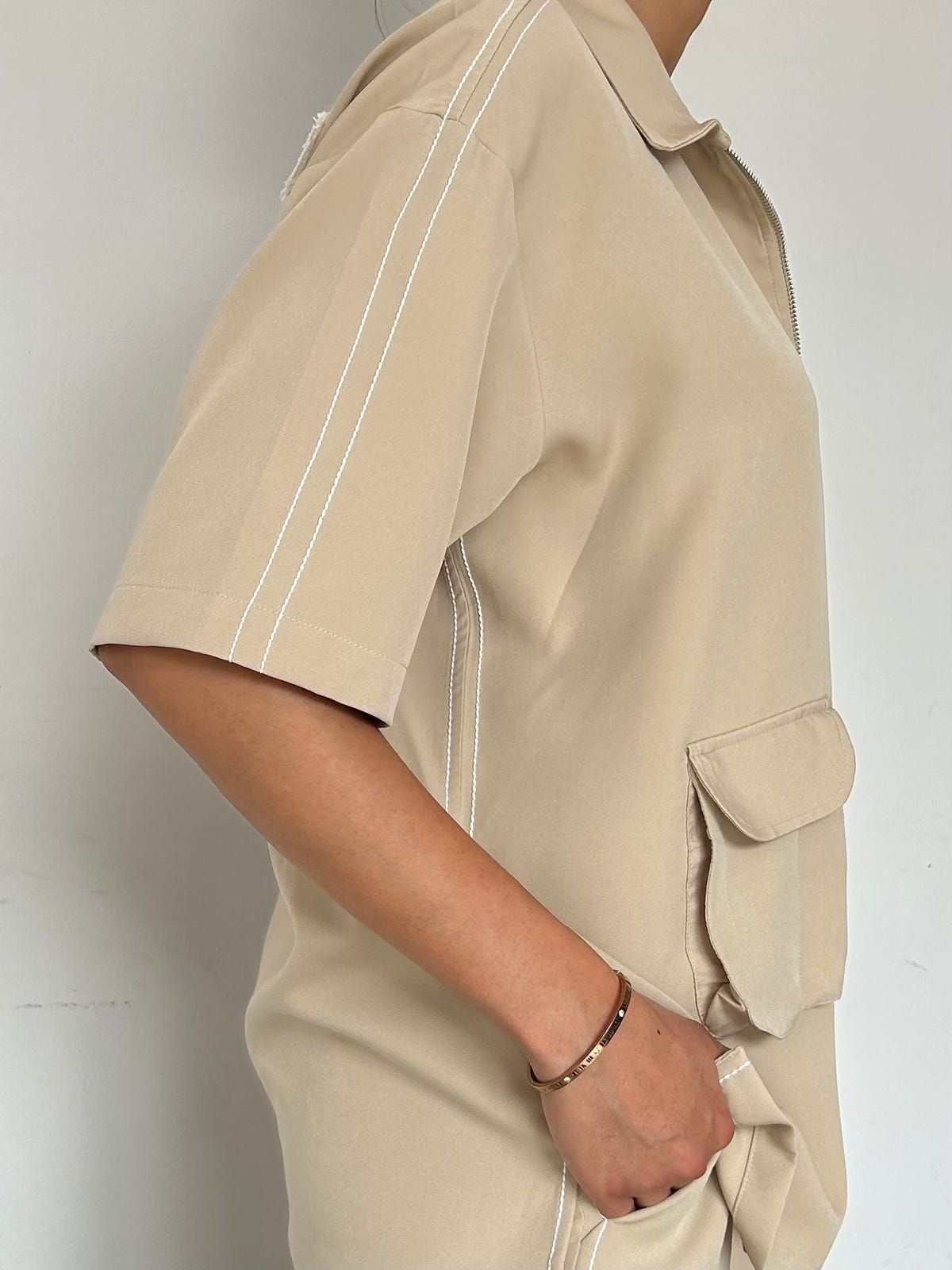 Beige Shirt & Pant Co-ord Set - image 4