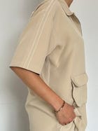 Beige Shirt & Pant Co-ord Set view 4