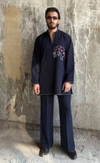Navy Blue Classic Kurta Co-ord view 1