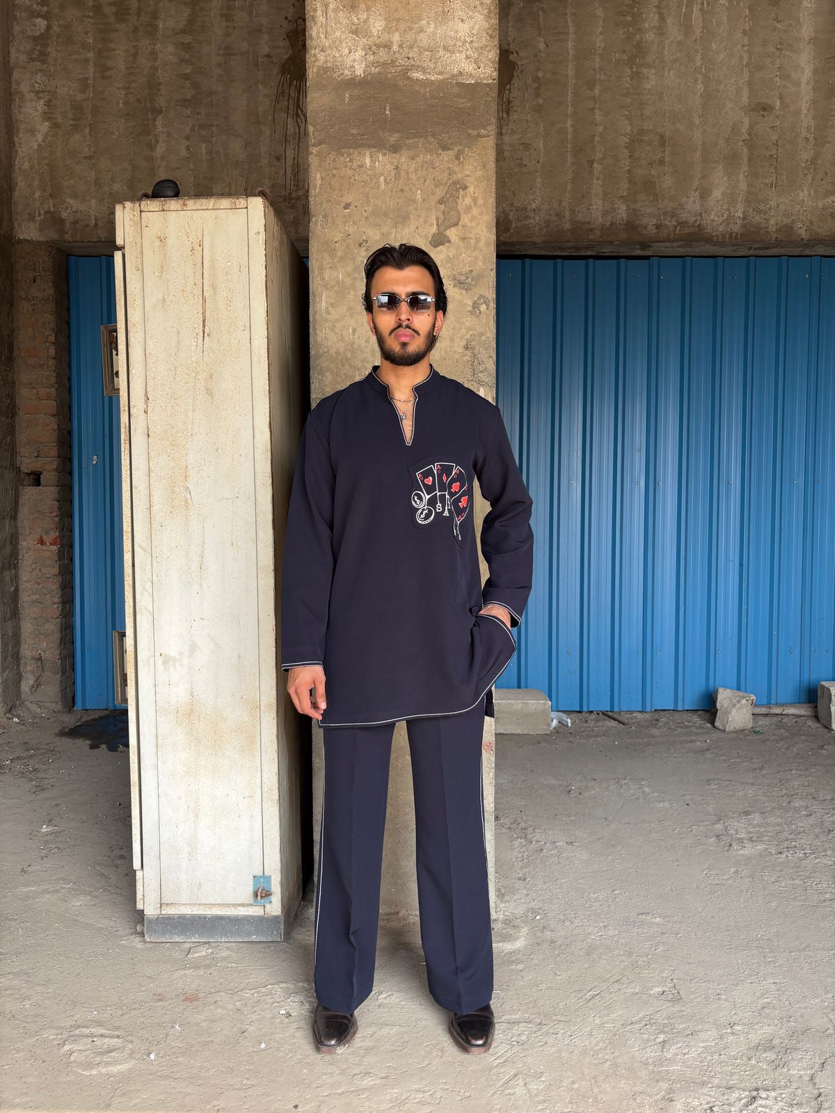 Navy Blue Classic Kurta Co-ord - image 4