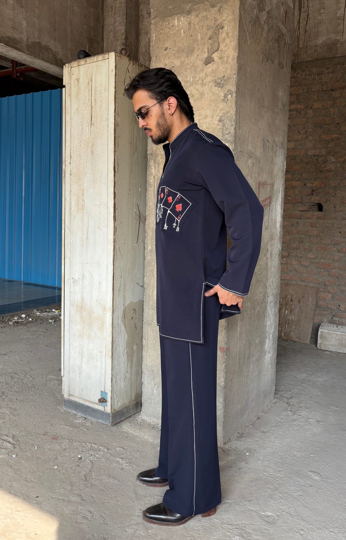 Navy Blue Classic Kurta Co-ord - image 5