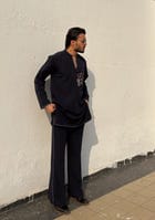 Navy Blue Classic Kurta Co-ord view 9