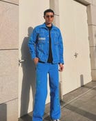 AZURE BLUE JACKET & PANTS SET view 1