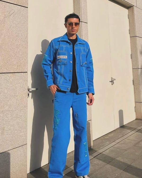 Inner Saints — AZURE BLUE JACKET & PANTS SET
