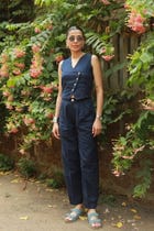 Navy Waistcoat Linen Set view 1