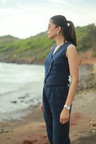 Navy Waistcoat Linen Set view 5
