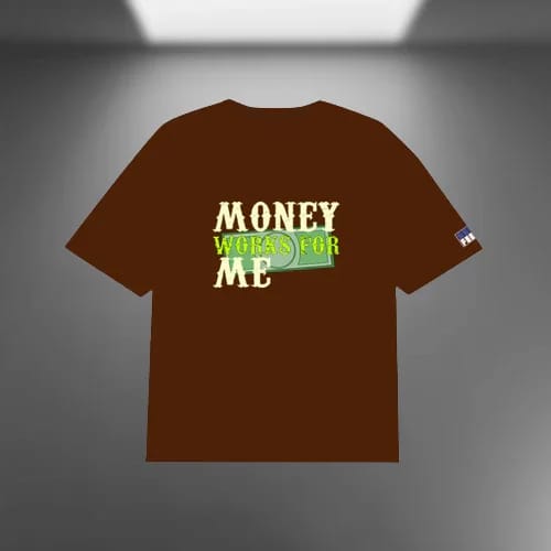 Busy Chasing Big Cheques Oversized Brown T-shirt - image 3