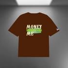 Busy Chasing Big Cheques Oversized Brown T-shirt view 3