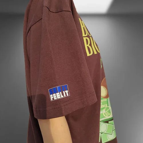 Busy Chasing Big Cheques Oversized Brown T-shirt - image 4