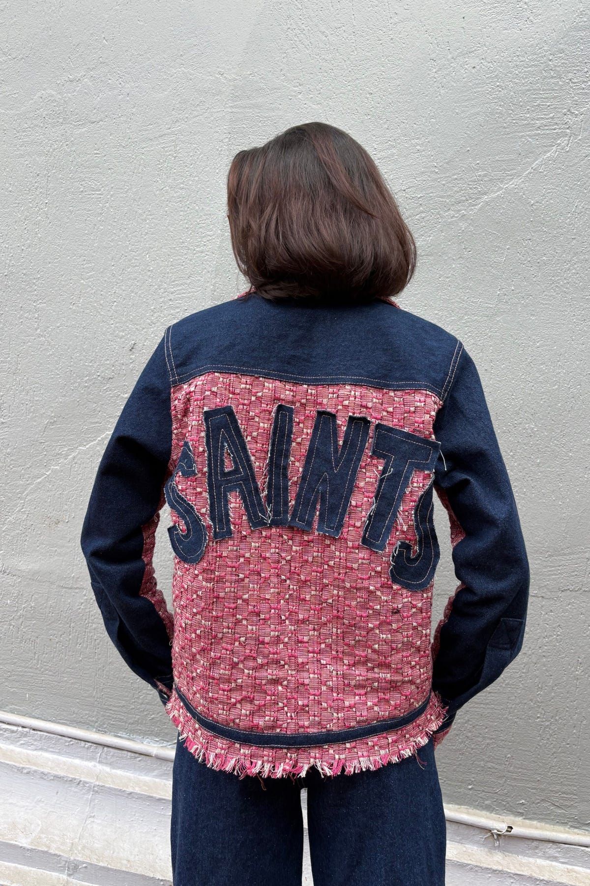 Pink Jacquard Denim Jacket - image 11