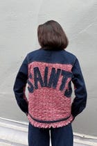 Pink Jacquard Denim Jacket view 11