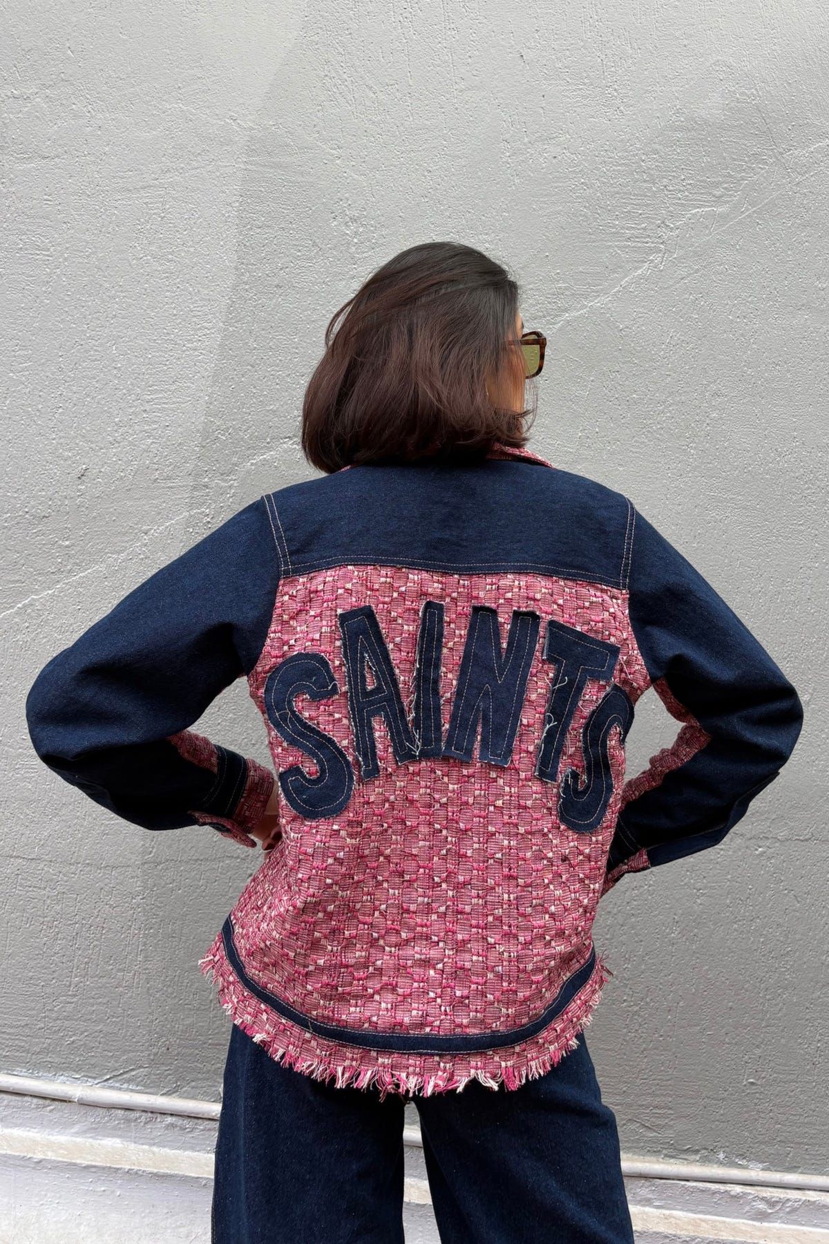 Pink Jacquard Denim Jacket - image 2