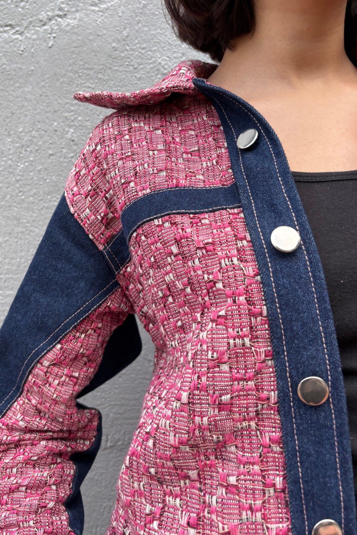 Pink Jacquard Denim Jacket - image 3