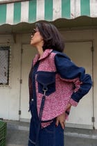 Pink Jacquard Denim Jacket view 4