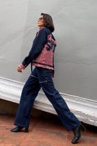 Pink Jacquard Denim Jacket view 9
