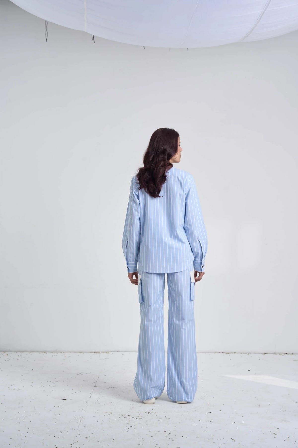 Light Blue Striped Women Set - image 3
