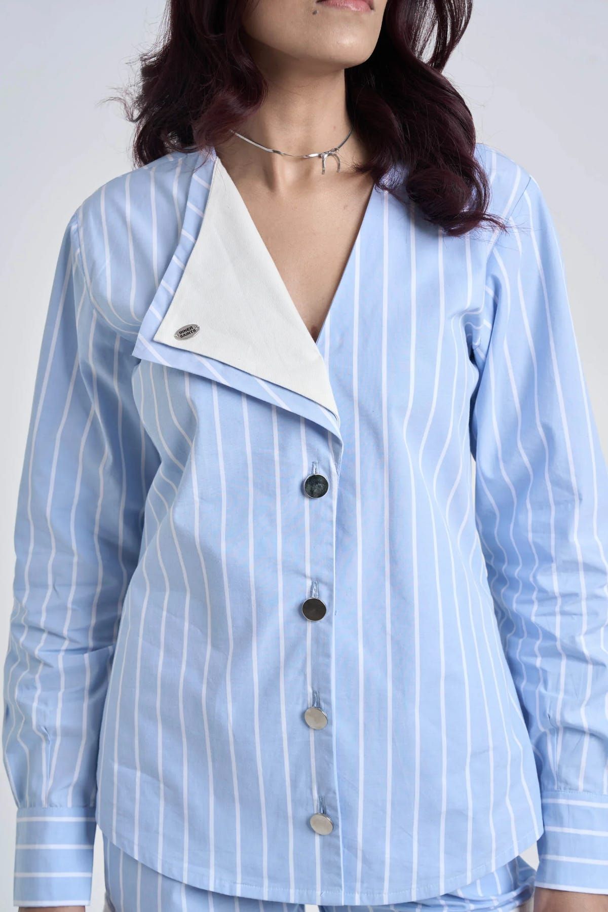 Light Blue Striped Women Set - image 5