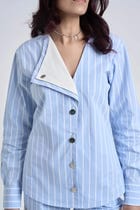 Light Blue Striped Women Set view 5