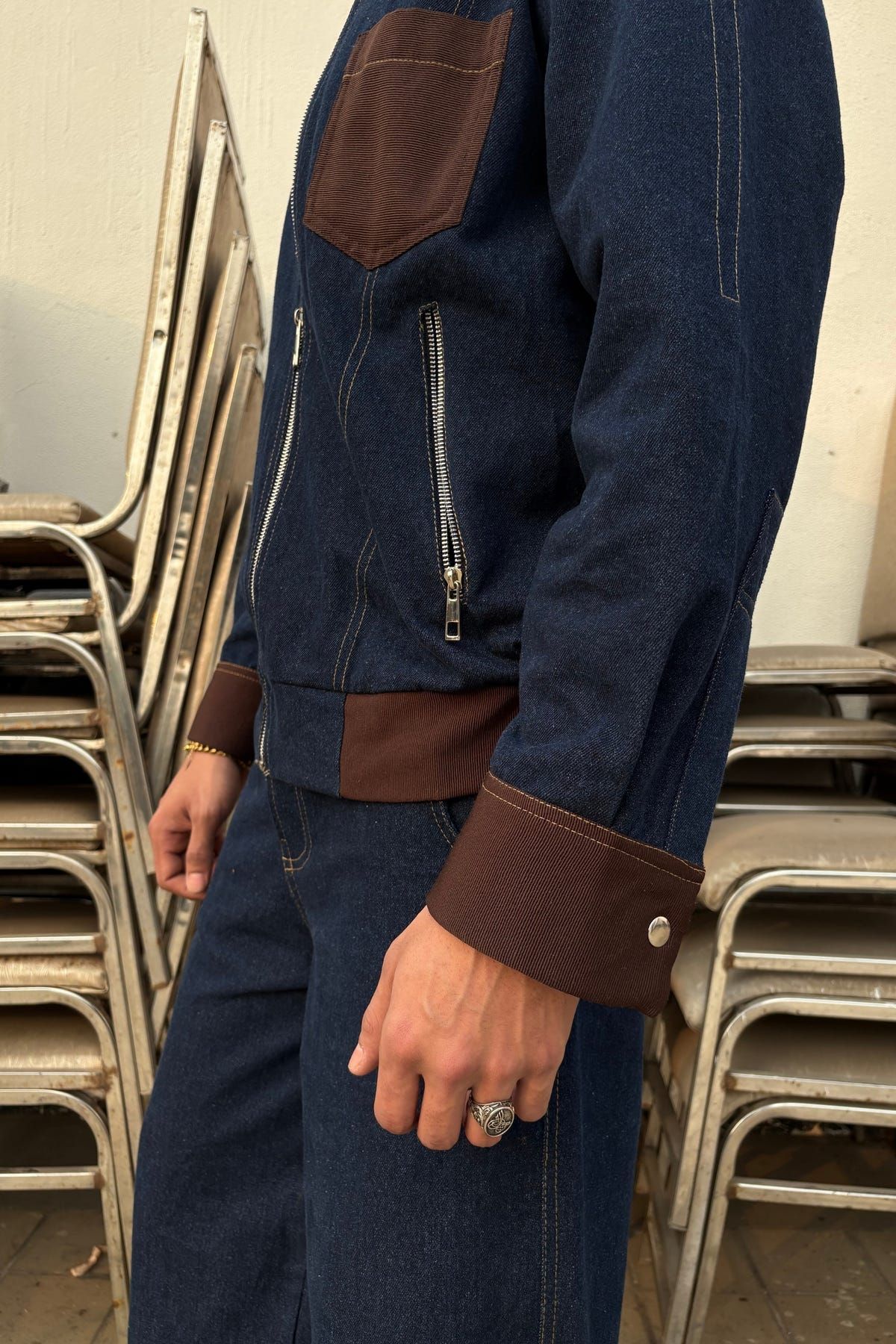 Navy Brown Co-ord Set - image 4
