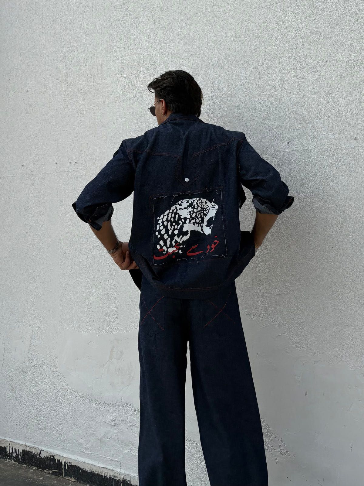 Blue Red Denim Jacket & Pants set - image 2