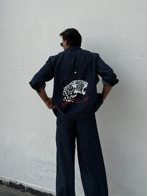 Inner Saints — Blue Red Denim Jacket & Pants set