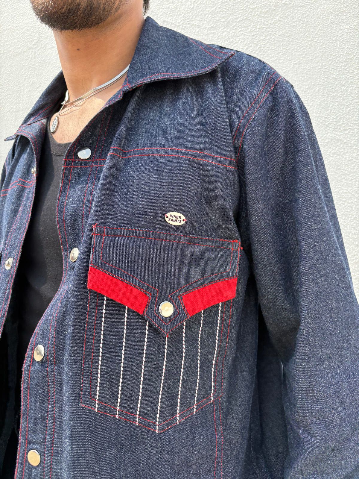 Blue Red Denim Jacket & Pants set - image 4