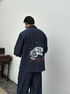 Blue Red Denim Jacket & Pants set view 10