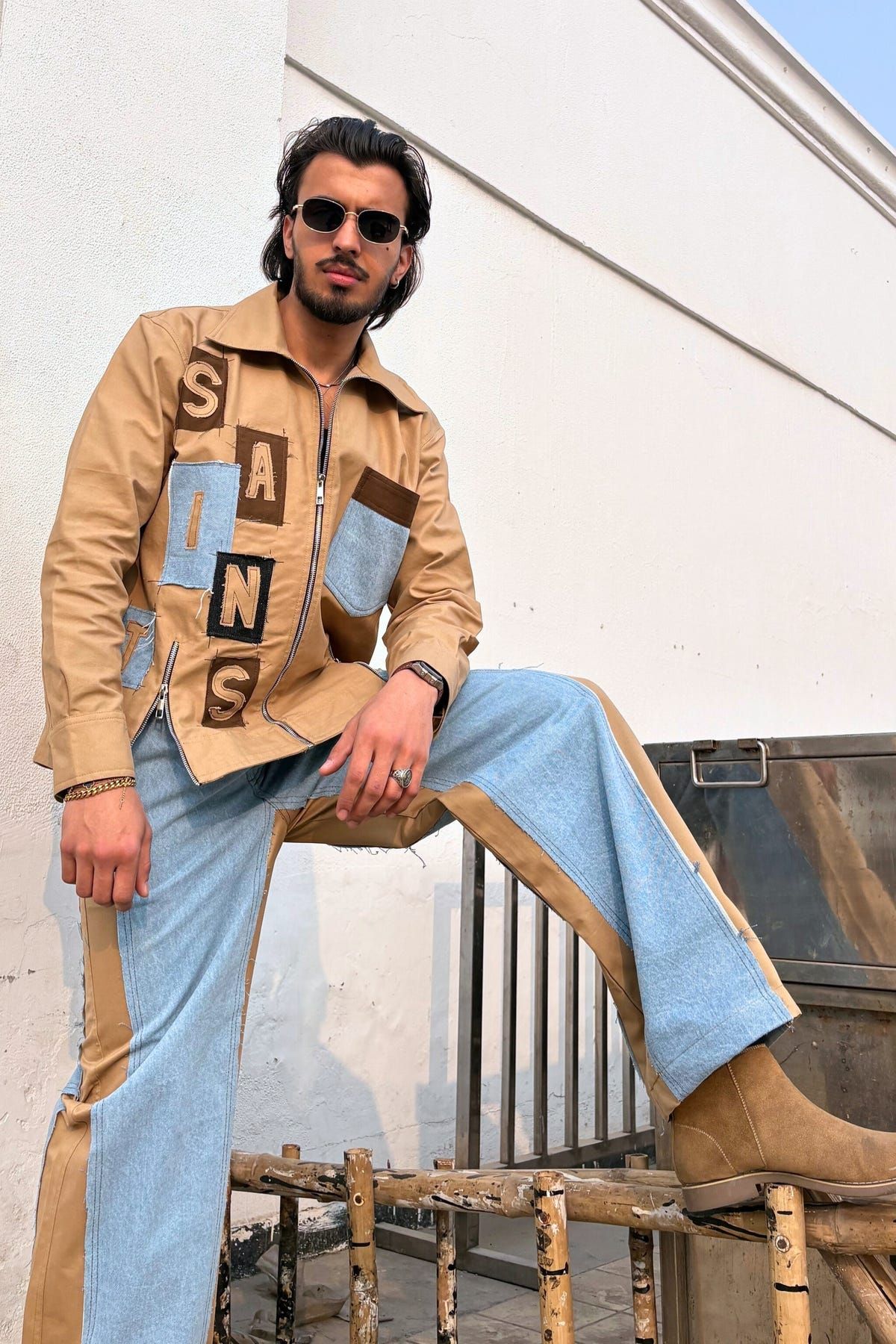 Tan & Blue Co-ord Set - image 4
