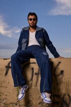 Checkerboard Blue Denim Set view 1