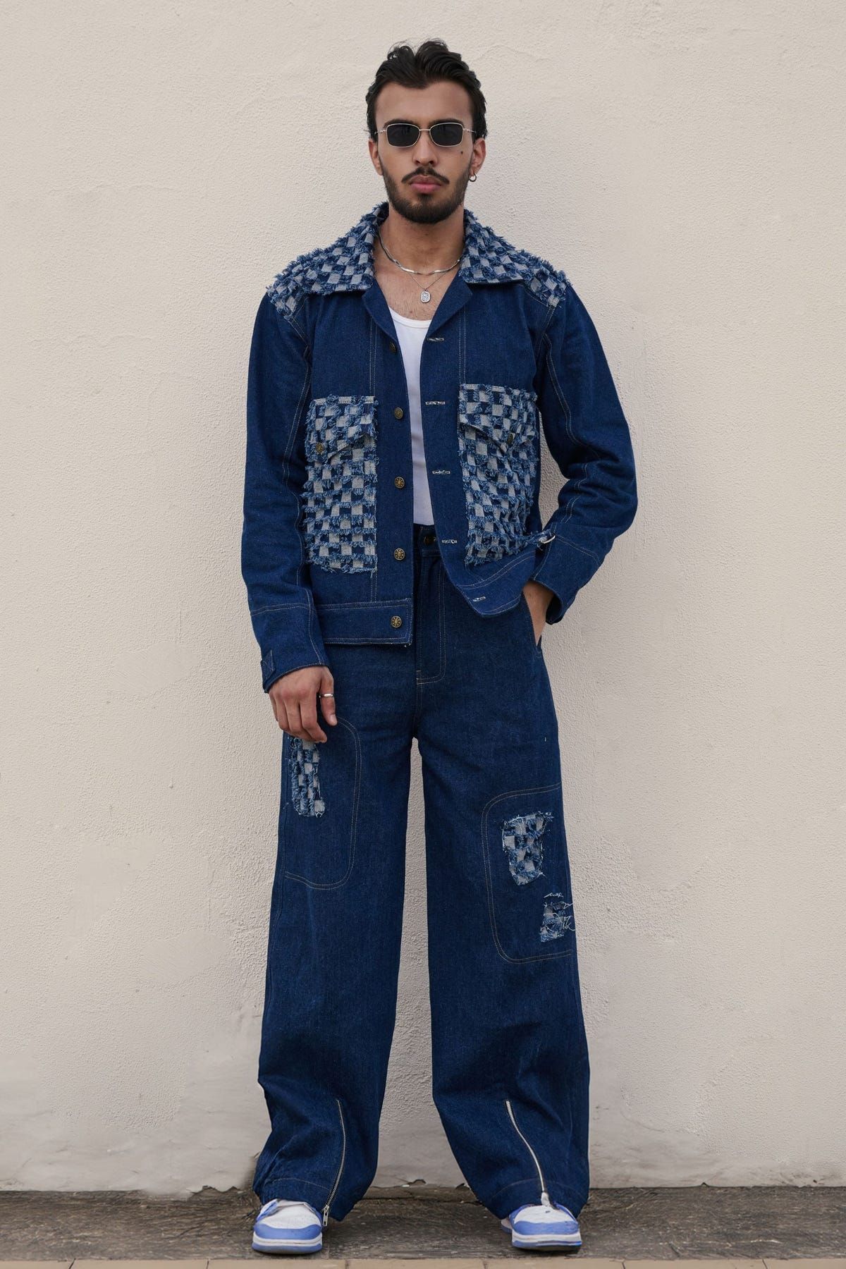 Checkerboard Blue Denim Set - image 3