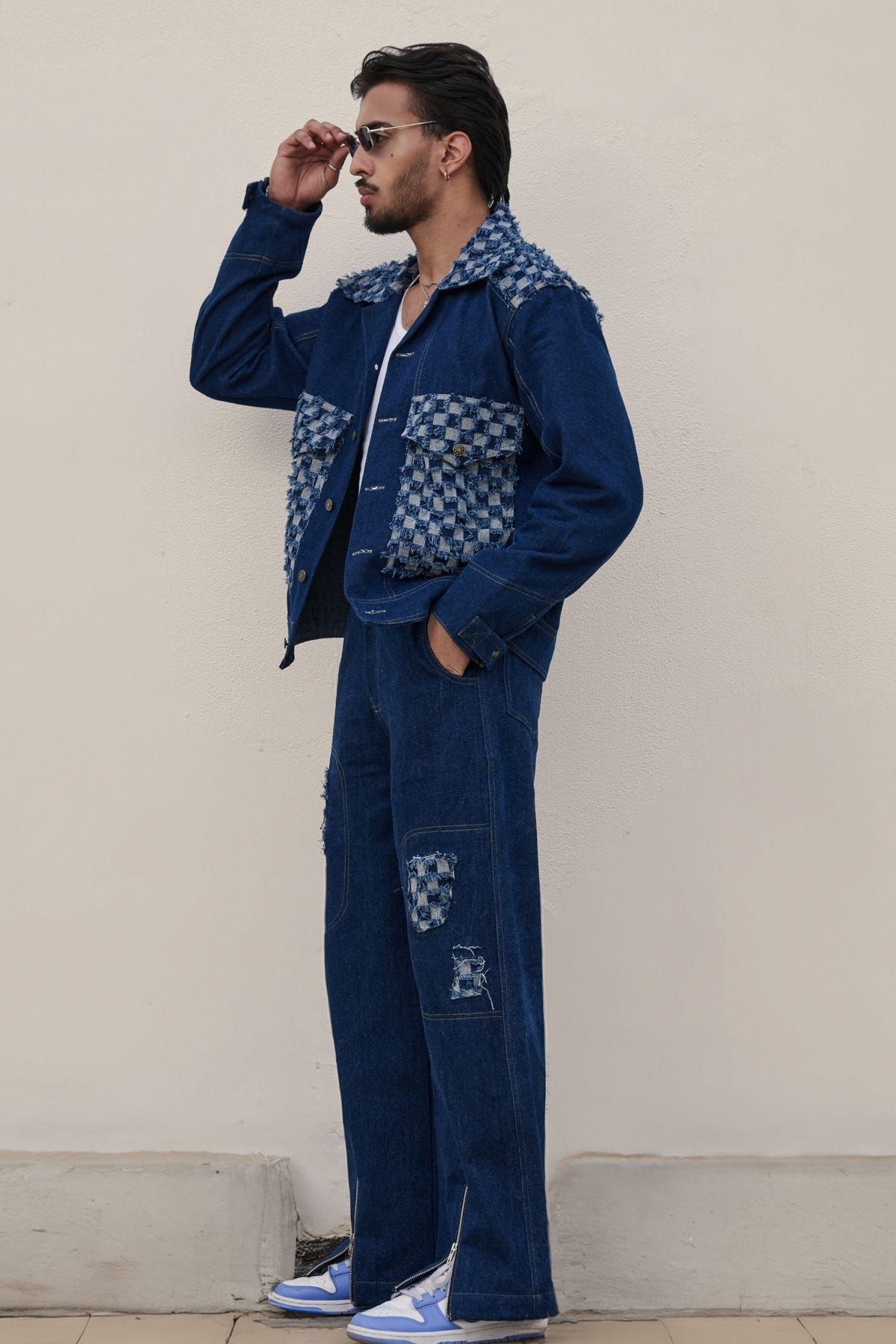 Checkerboard Blue Denim Set - image 8