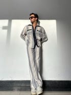Oxford Blue Stripe Co-ord Set view 2