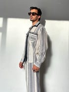 Oxford Blue Stripe Co-ord Set view 4