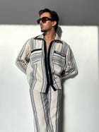 Oxford Blue Stripe Co-ord Set view 6