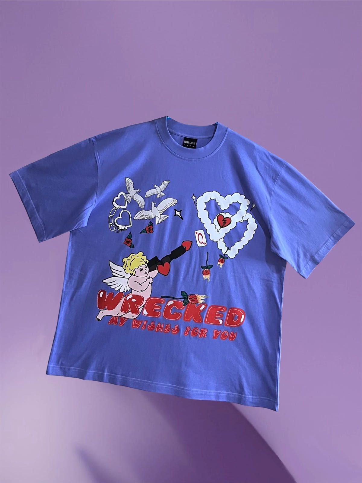 Wrecked My Wishes Lilac Oversized T-Shirt - image 1