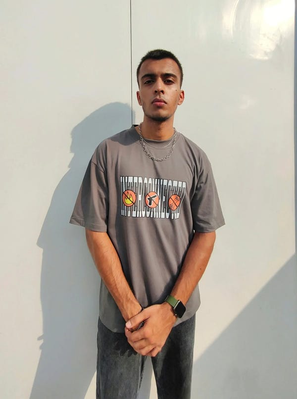 Inner Saints — No Wild Hunting Grey Oversized Tshirt