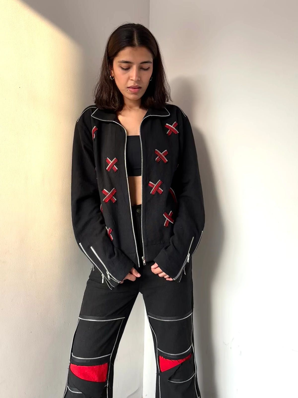 Black X Raw Zip Jacket & Pants - image 1