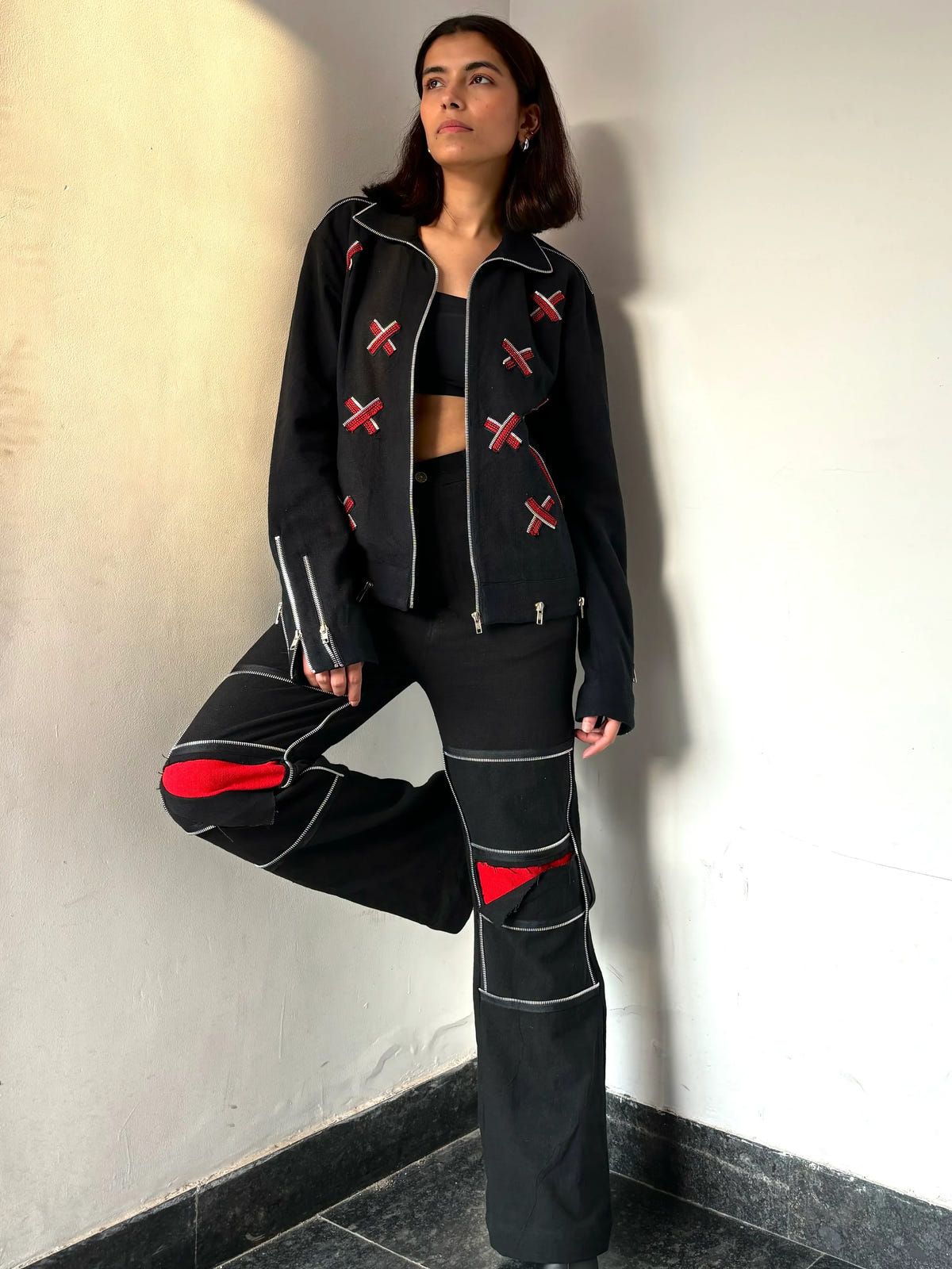 Black X Raw Zip Jacket & Pants - image 4