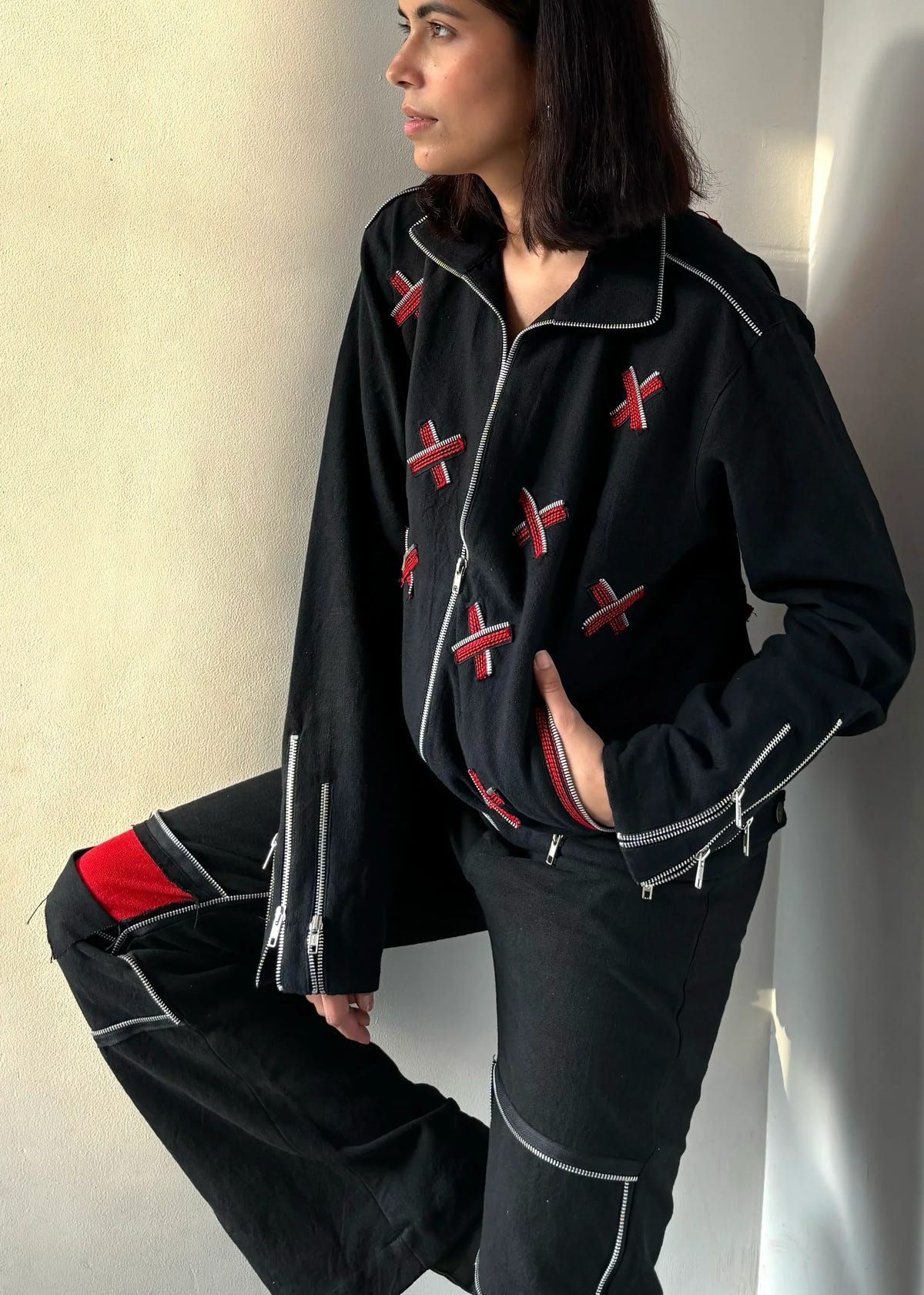 Black X Raw Zip Jacket & Pants - image 5